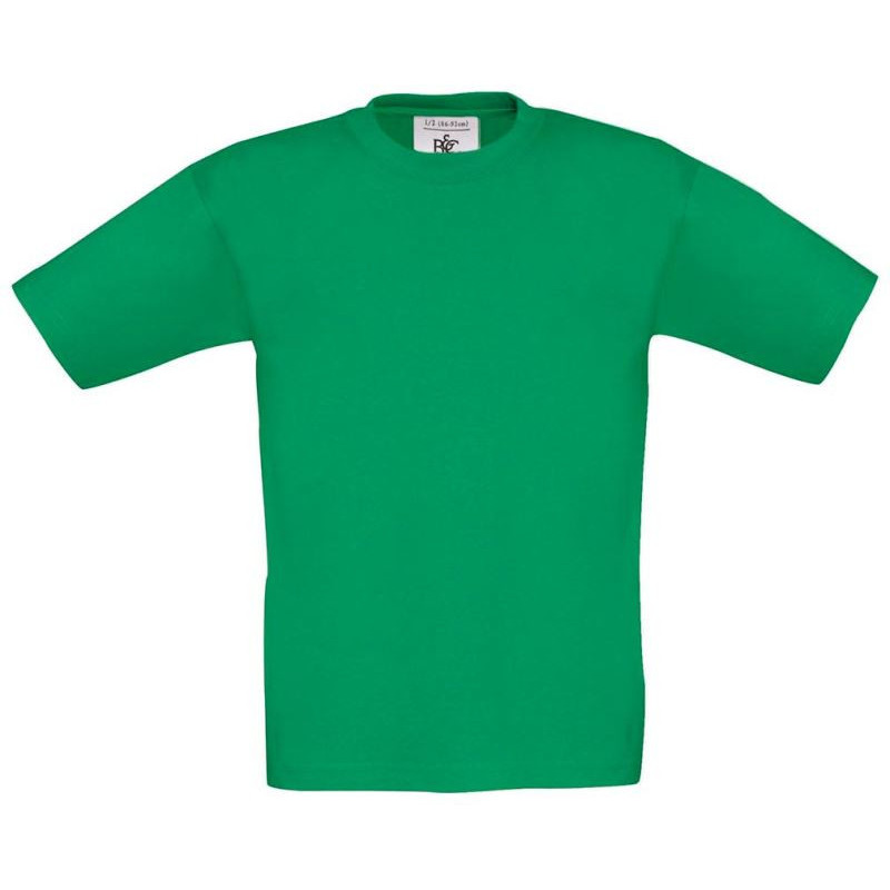 Dětské tričko B&C Exact 150 - středně zelené, 12-14 let