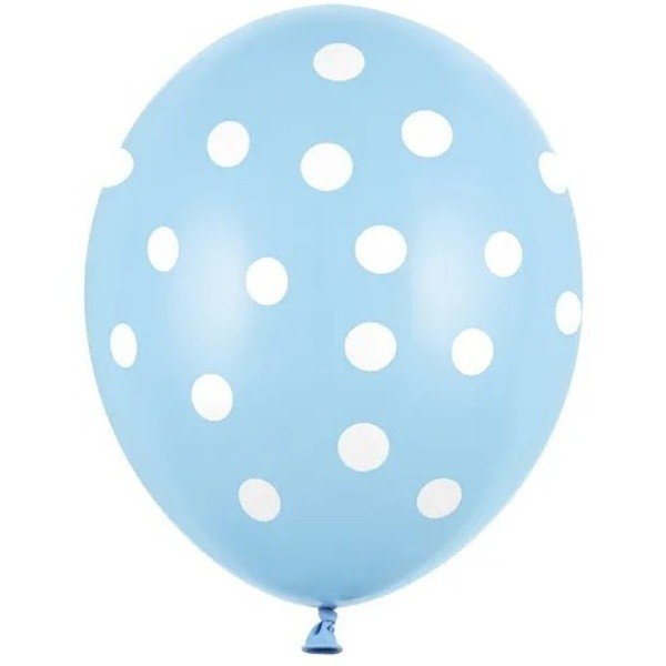 Balónek latexový baby blue s puntíky 30 cm 1 ks