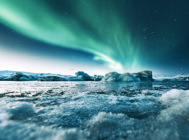 franckreporter Umělecká fotografie aurora borealis in iceland at jakulsarlon, franckreporter, (40 x 30 cm)