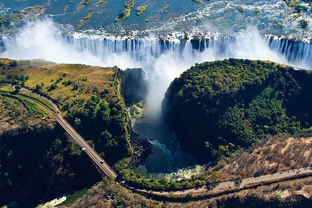 Kelly Cheng Travel Photography Umělecká fotografie View of Victoria Falls and Bridge, Kelly Cheng Travel Photography, (40 x 26.7 cm)