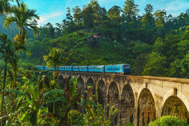 graphixel Umělecká fotografie Train passing over Nine Arch Bridge, graphixel, (40 x 26.7 cm)