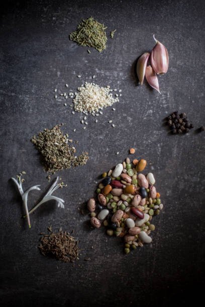 fotostorm Umělecká fotografie Vegetables and spices - knolling, fotostorm, (26.7 x 40 cm)