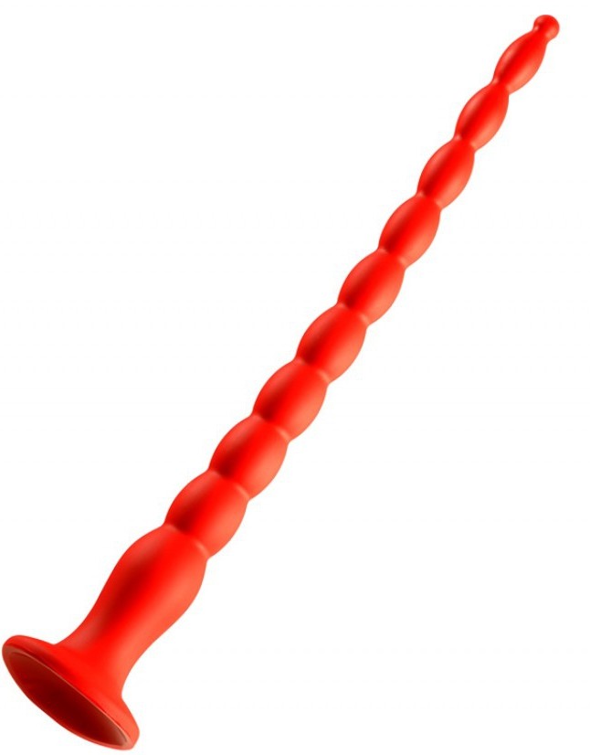 Long Stretch Worm Dildo N°2 (40 x 4 cm) Red