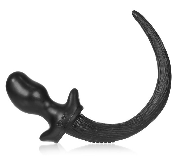 Anální kolík - psí ocásek OB černý S (8 x 4 cm)