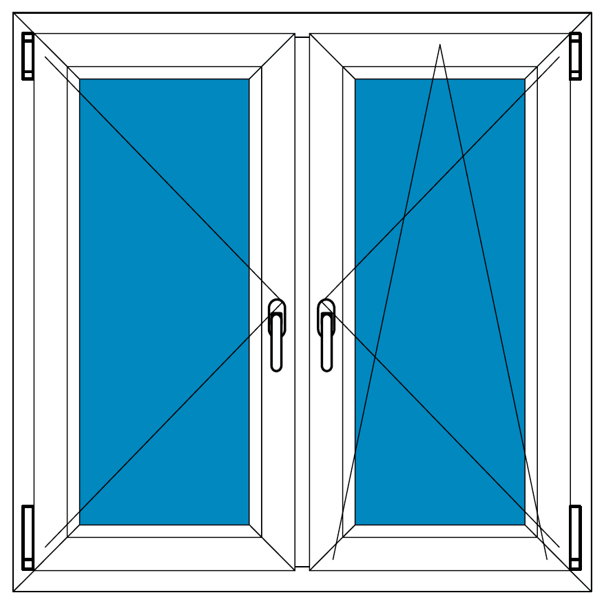 Plastové okno 180x120 | Dvoukřídlé se středovým sloupkem | bluEvolution 82 | Trojsklo BARVA PROFILU: Dekor - Dekor