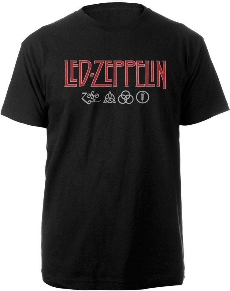 Led Zeppelin Tričko Logo & Symbols Black XL