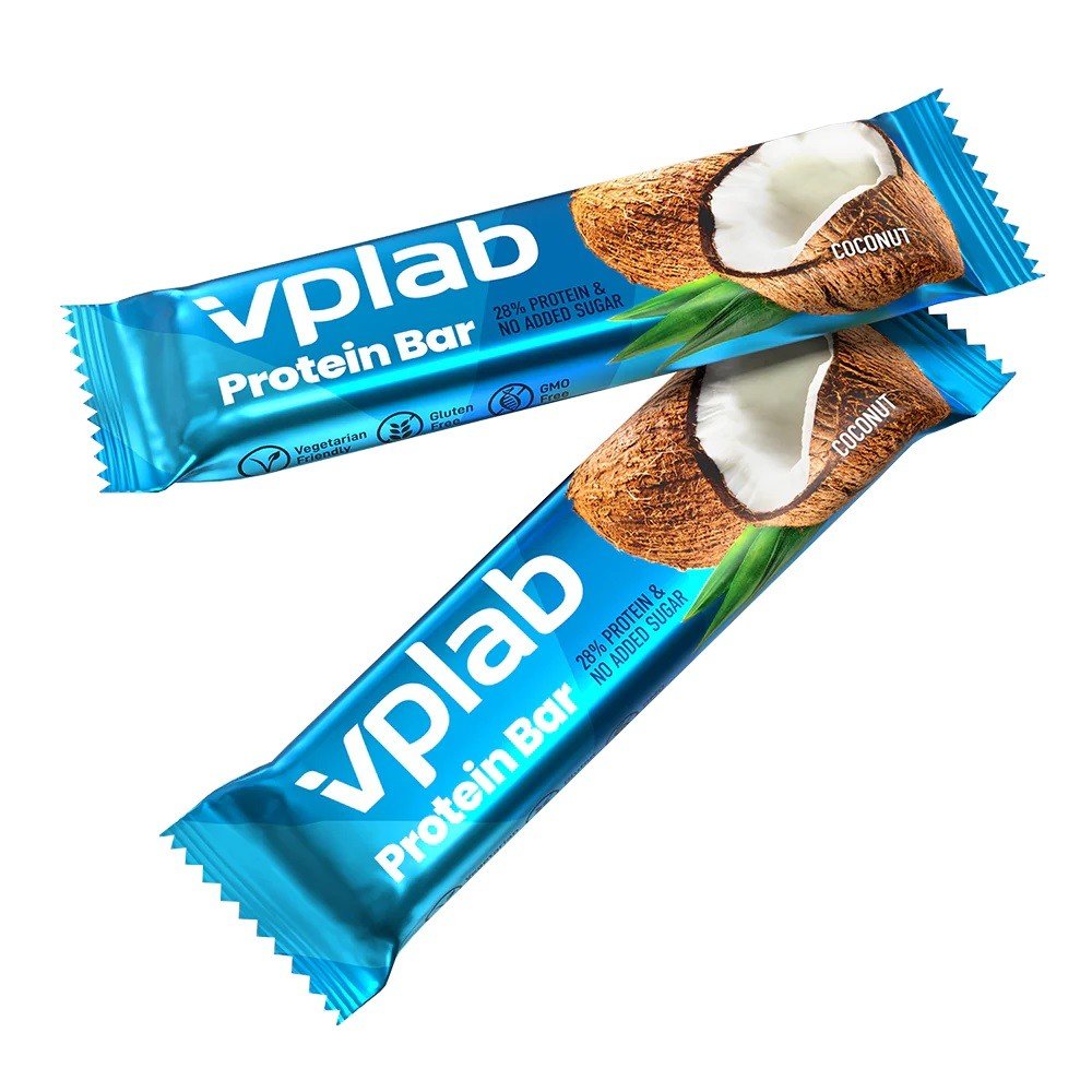 VPLab Protein Bar 45g, proteinová tyčinka s nízkým obsahem cukru, Kokos