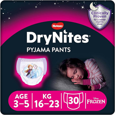 Huggies DryNites pyžamové kalhoty jednorázové dívky 3-5 let 3 x 10 kusů