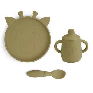 nuuroo Sada nádobí Elke Giraffe set of 3 Olive Green