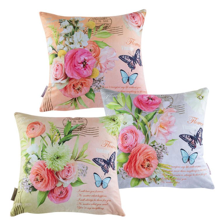 Sada 3 ks povlaků na polštářky BLISS 45 x 45 cm