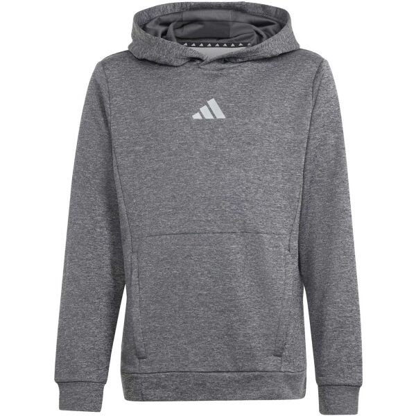 adidas TRAINING HEATHER HOODIE KIDS Dětská mikina, tmavě šedá, veľkosť 164