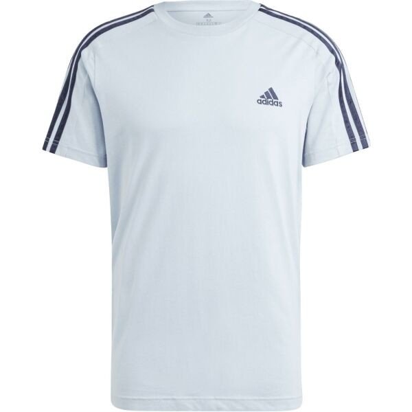 adidas ESSENTIALS SINGLE JERSEY 3-STRIPES Pánské triko, světle modrá, veľkosť L