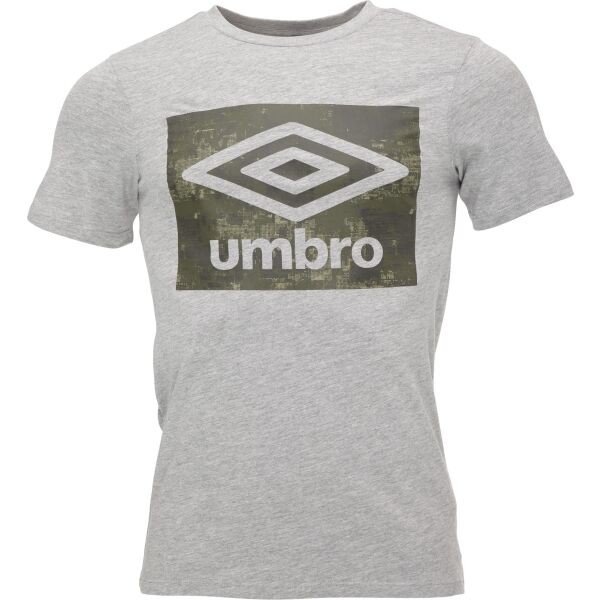 Umbro LAYERED BOX LOGO GRAPHIC TEE Pánské triko, šedá, veľkosť XXL