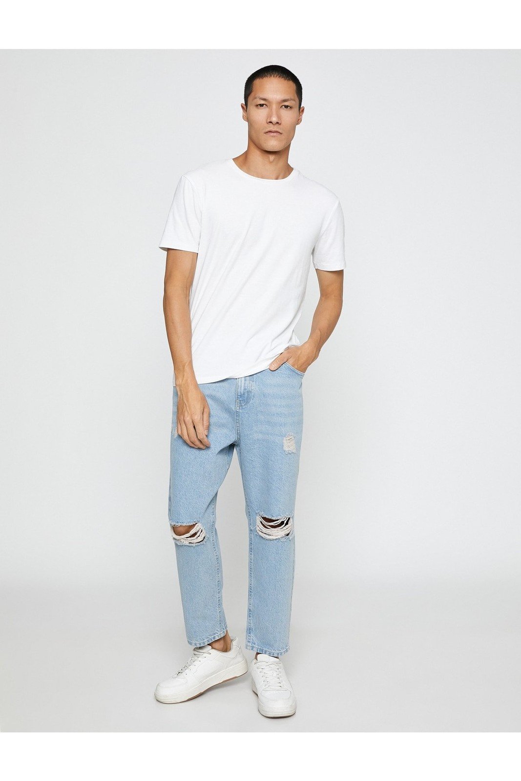 Koton Loose Fit Ripped Trousers - Steve Jean