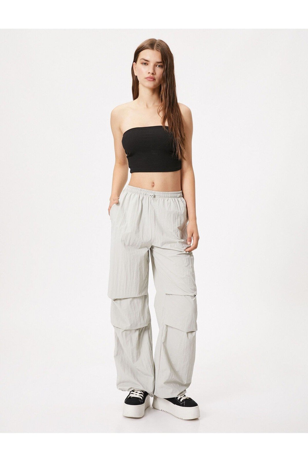 Koton Loose Parachute Trousers Fold Detail