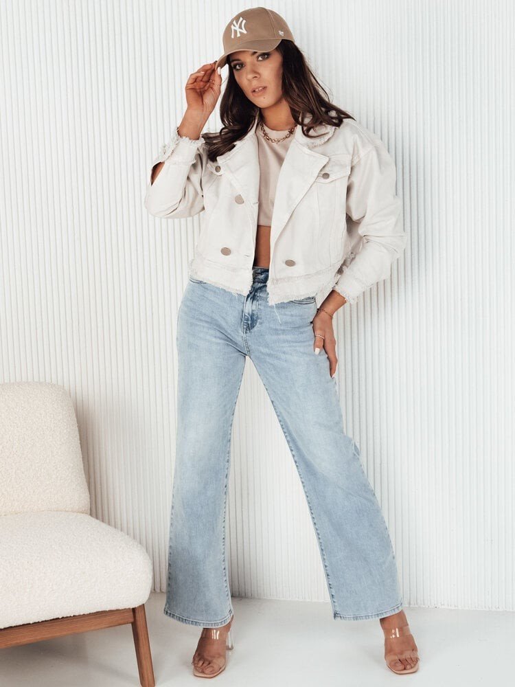 LUISE dámská džínová bunda světle béžová Dstreet