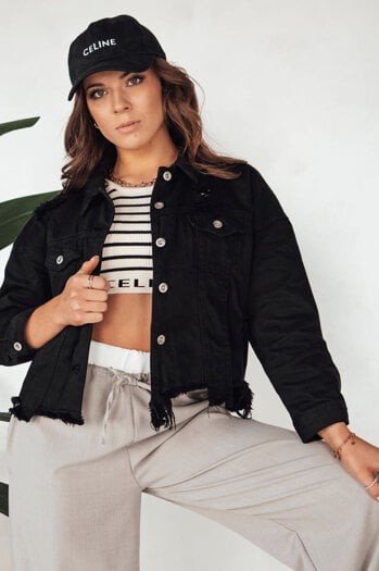 MOLI dámská oversize džínová bunda černá Dstreet