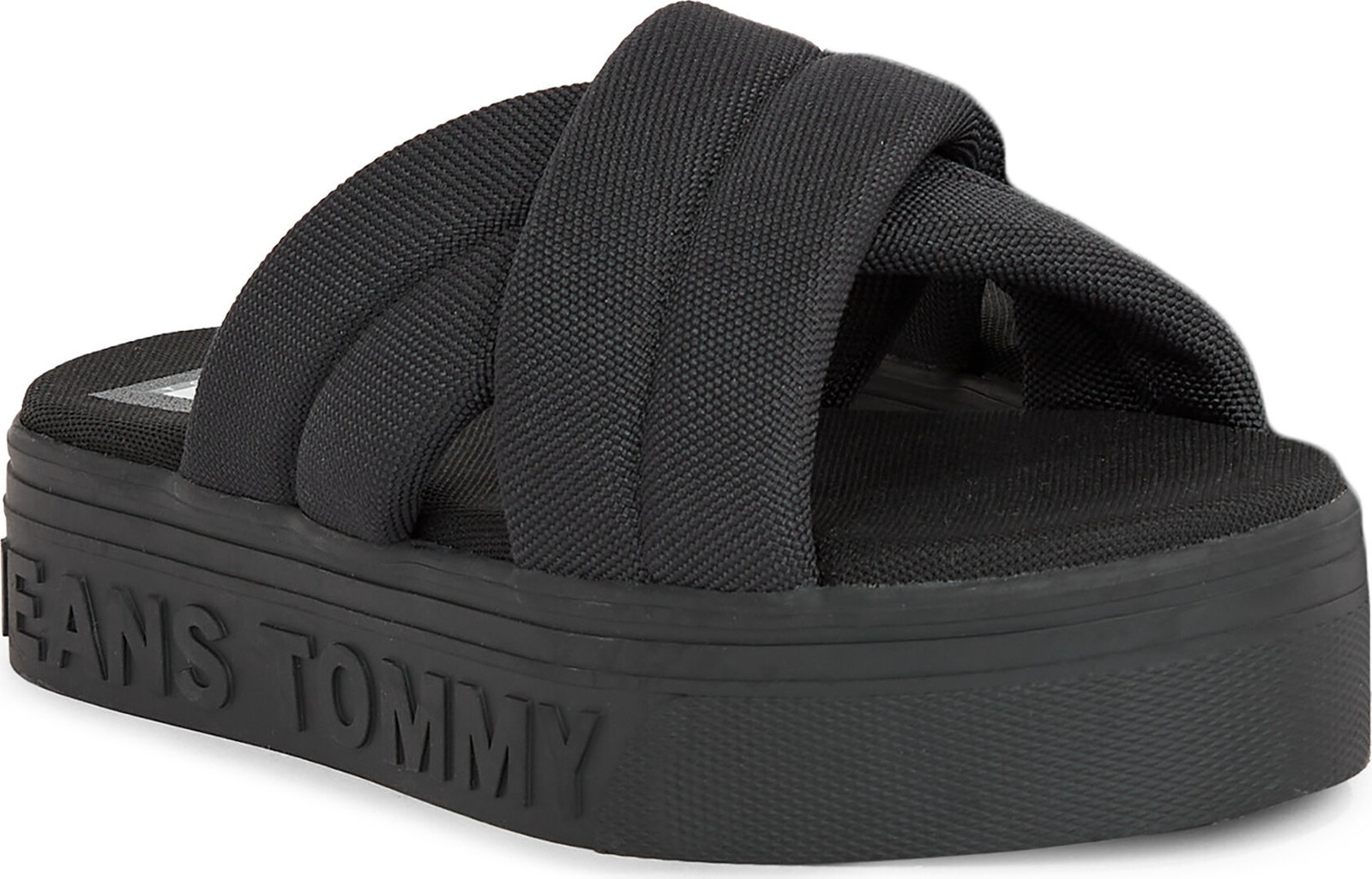 Nazouváky Tommy Jeans Tjw Lettering Flatform Sandal EN0EN02465 Black BDS