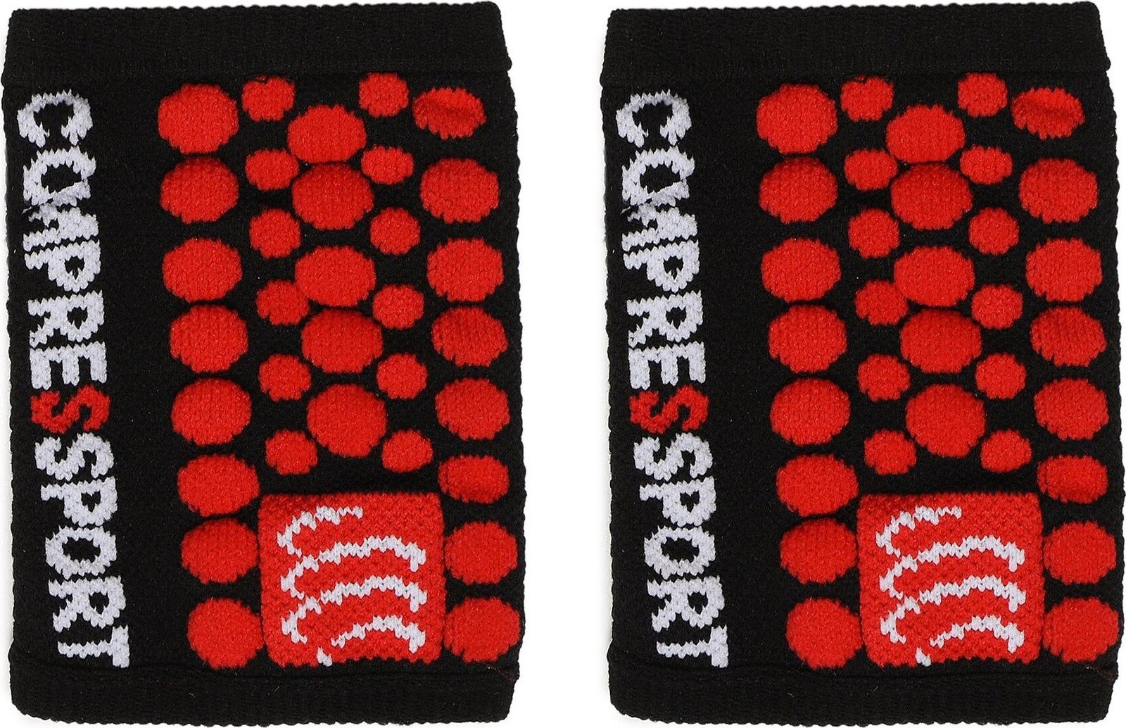 Sada potítek na ruku Compressport Sweatbands 3D.Dots WSTV2 Black/Red D-T