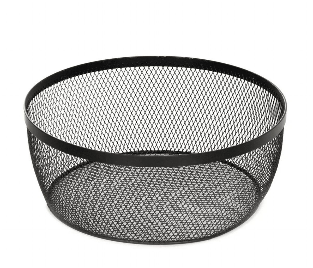 Košík | GRIDIO | kulatý černý | 26x10 cm | 844176 Homla