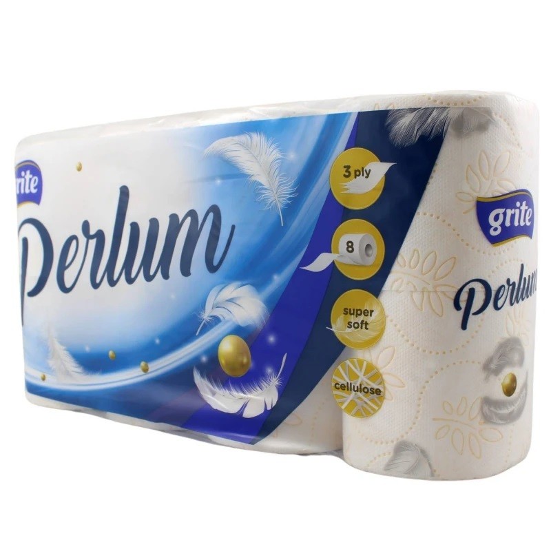 Grite Toaletní papír Perlum, 8 rolí, 3 vrs., bílý