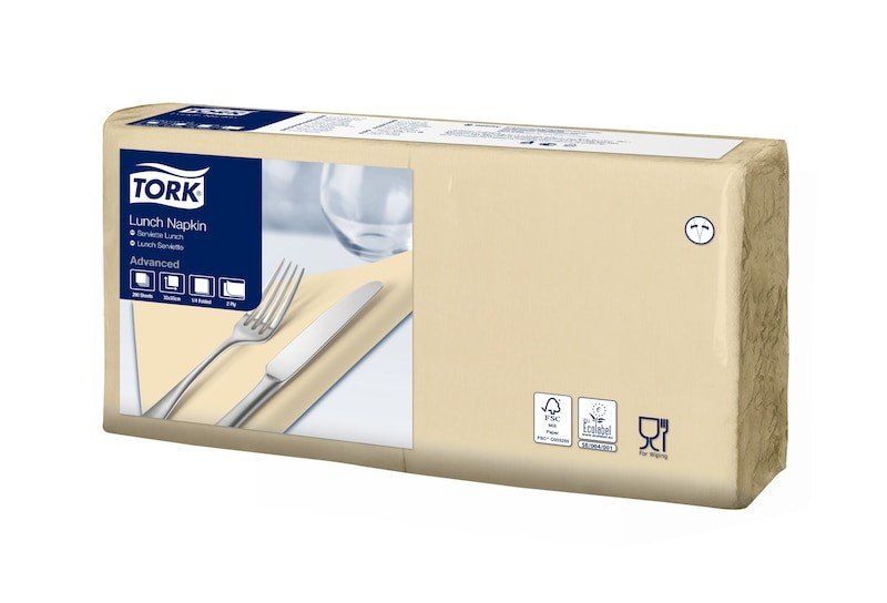 477206 Tork ubrousek slonová kost - oběd, 33 x 33 cm, 2 vrstvy, 1/4, 200 ks