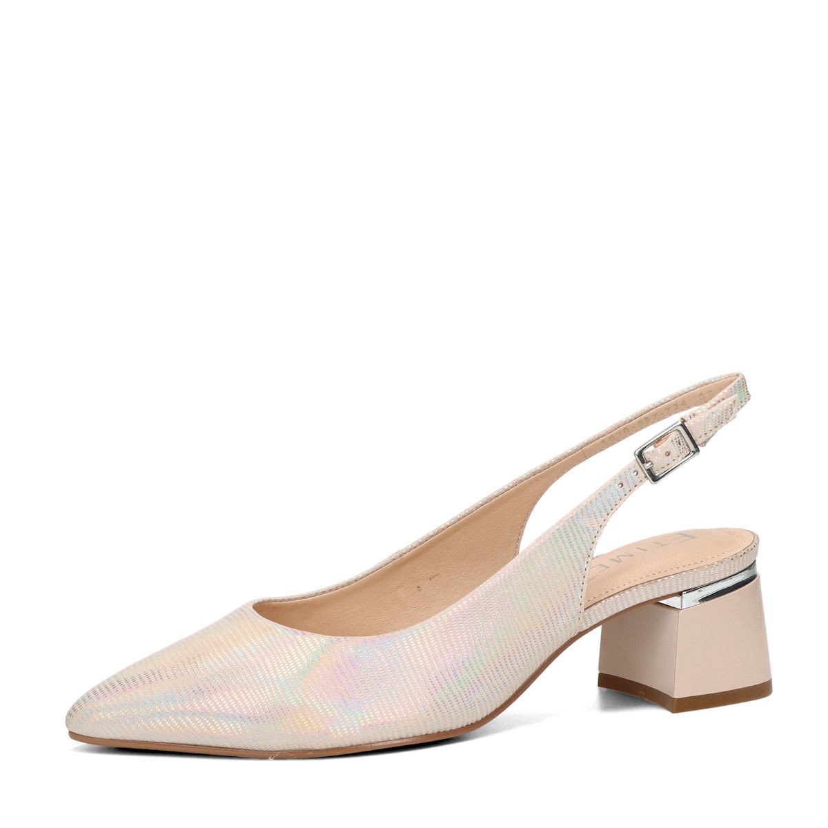 ETIMEĒ dámské kožené lodičky - stříbrné - 36