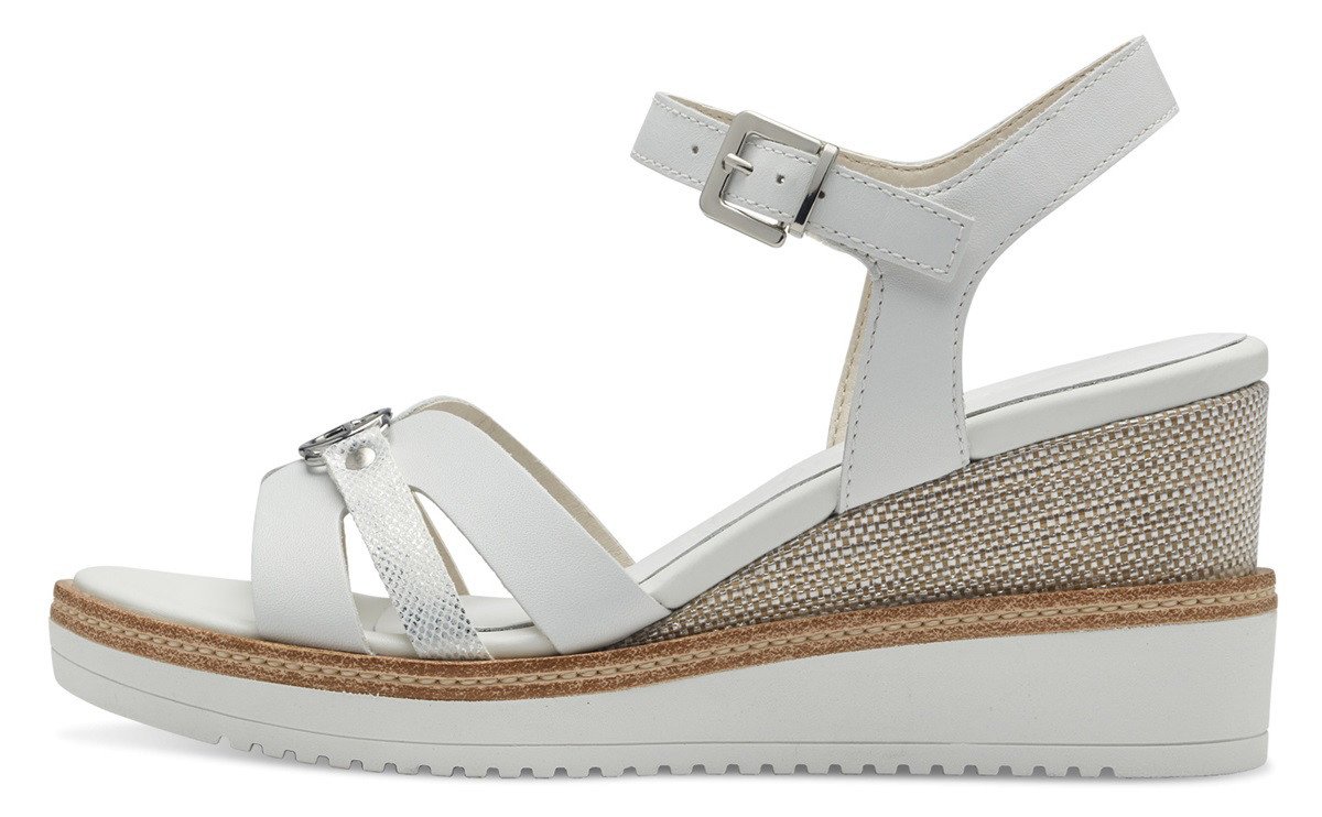 Tamaris 1-28010-42-100 Dámské sandály na klínku bílé 36