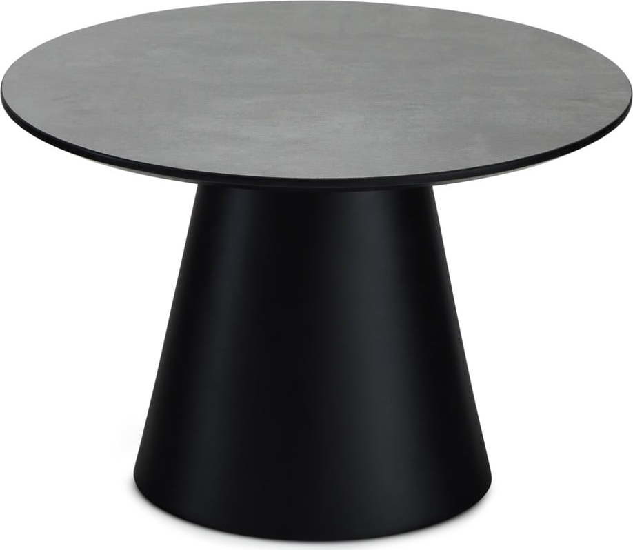 Konferenční stolek v tmavě šedé a černé barvě s deskou v dekoru mramoru ø 60 cm Tango – Furnhouse