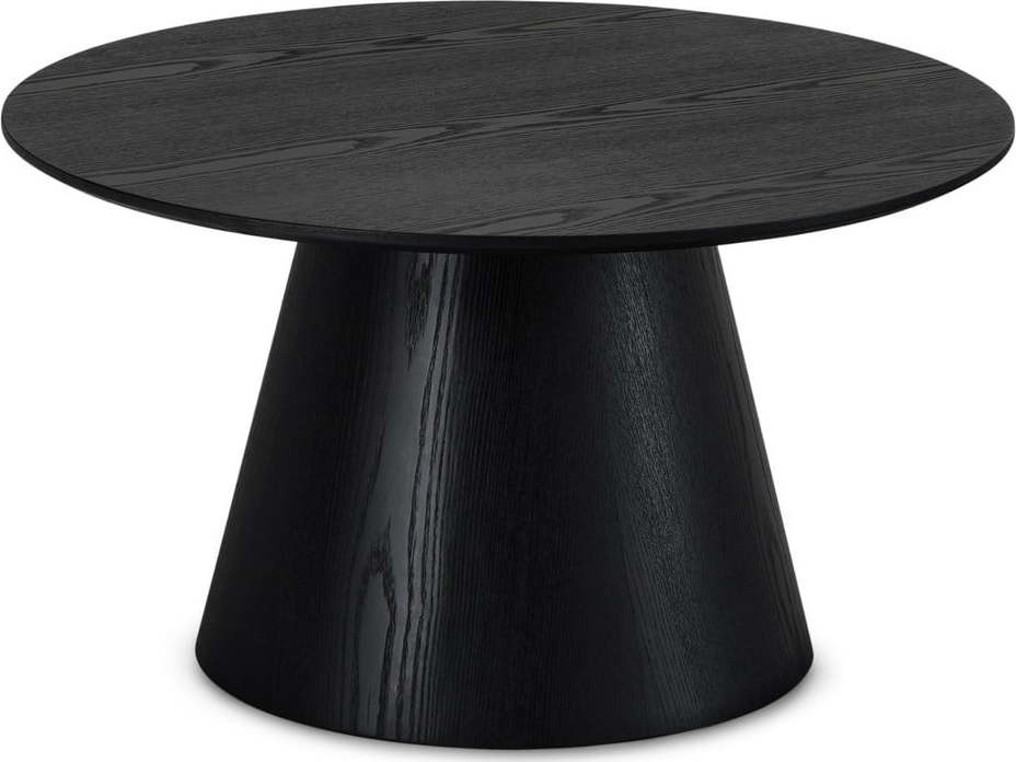 Černý konferenční stolek v dekoru dubu ø 80 cm Tango – Furnhouse