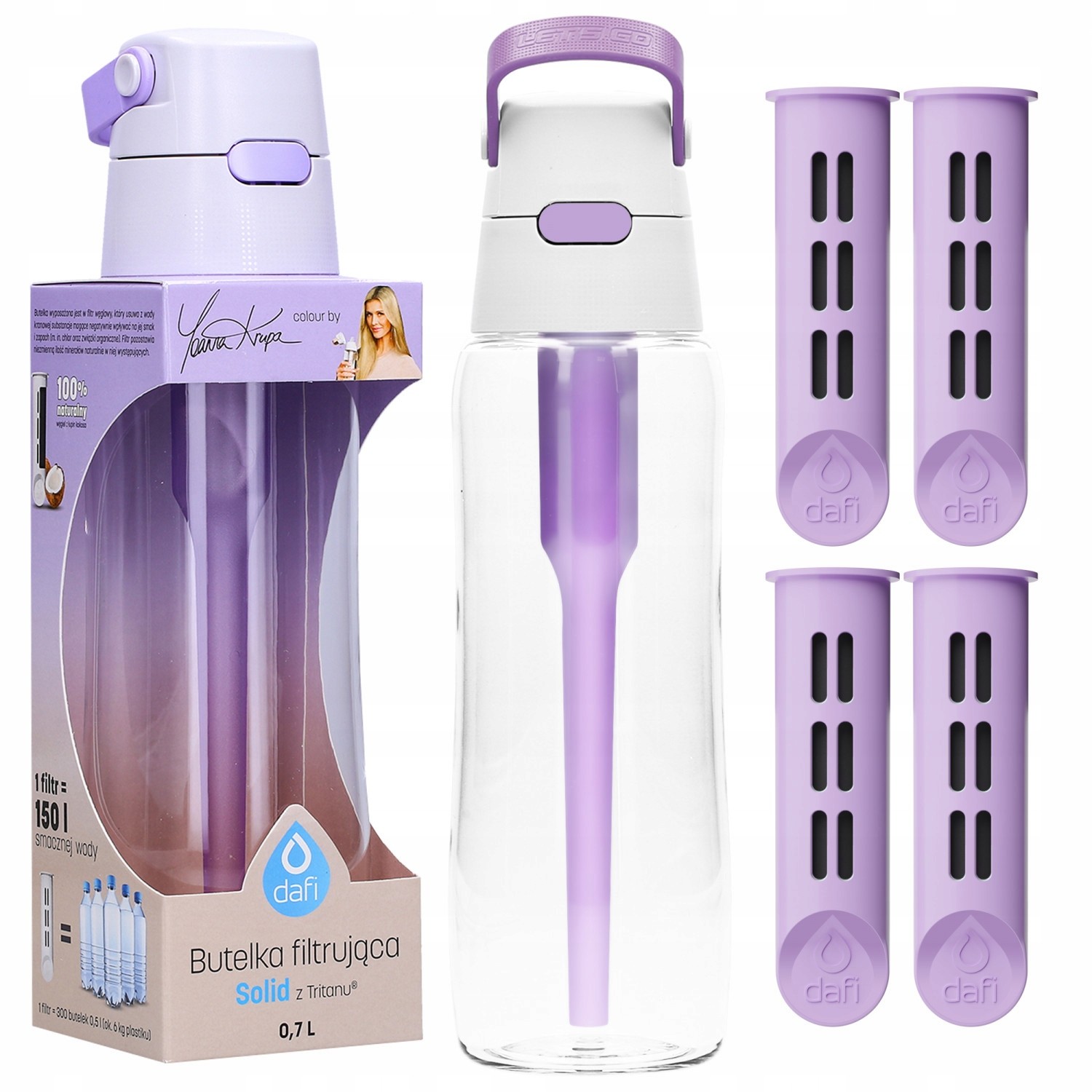 Filtrační láhev Dafi Solid Lavender fialová by Joanna Krupa 4 filtry