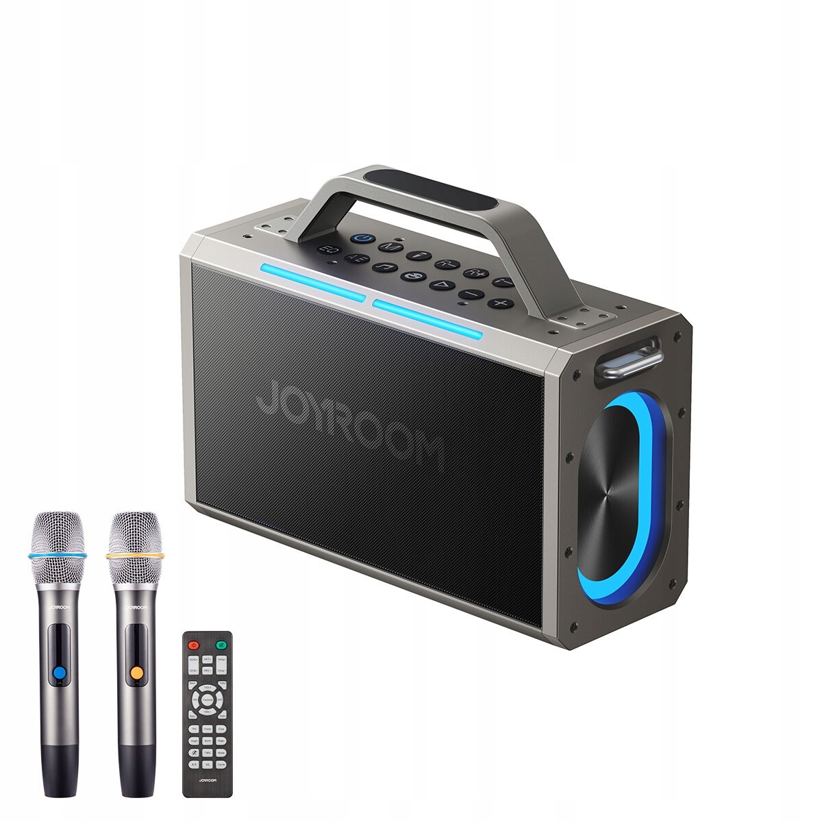 Karaoke reproduktor Bezdrátový Bluetooth Joyroom Dálkové ovládání 2 Uhf mikrofony