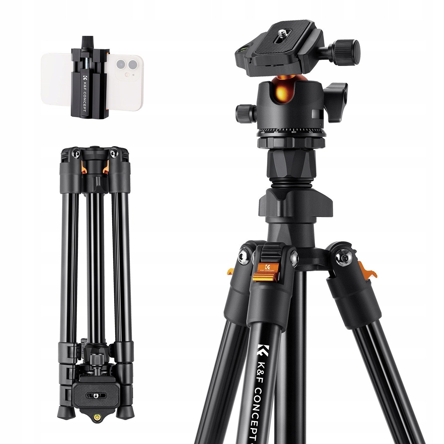 Stativ K&f Alu/mag 160CM K234A0 Tripod KF09.101 V1 držák telefonu Novinka