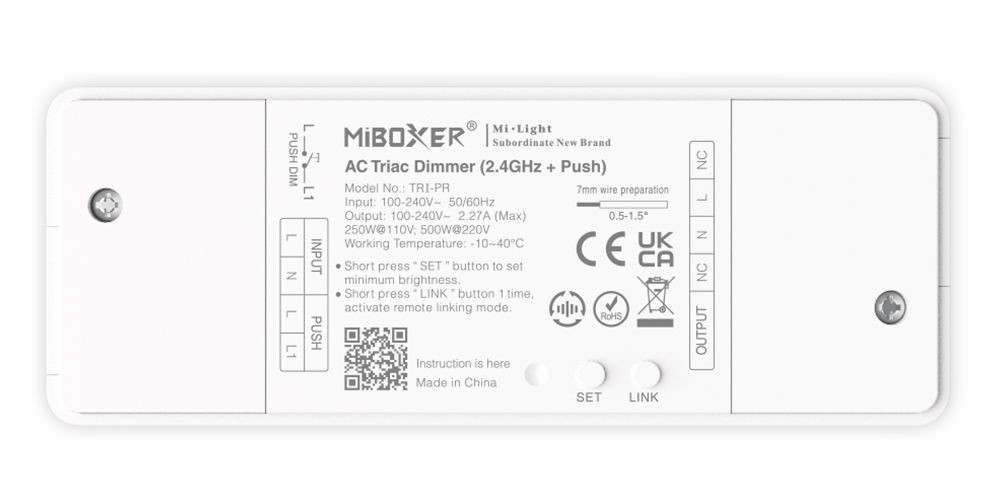 LED Solution Mi-Light MiBoxer RF Triakový stmívač 500W pro LED svítidla 230V TRI-PR