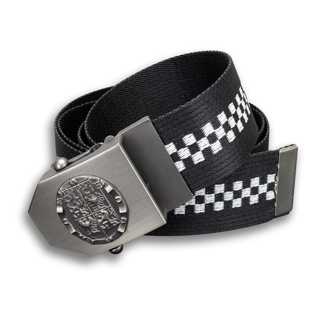 Opasek Městská policie Šachovnice 4 cm nastavitelný - černý, 150