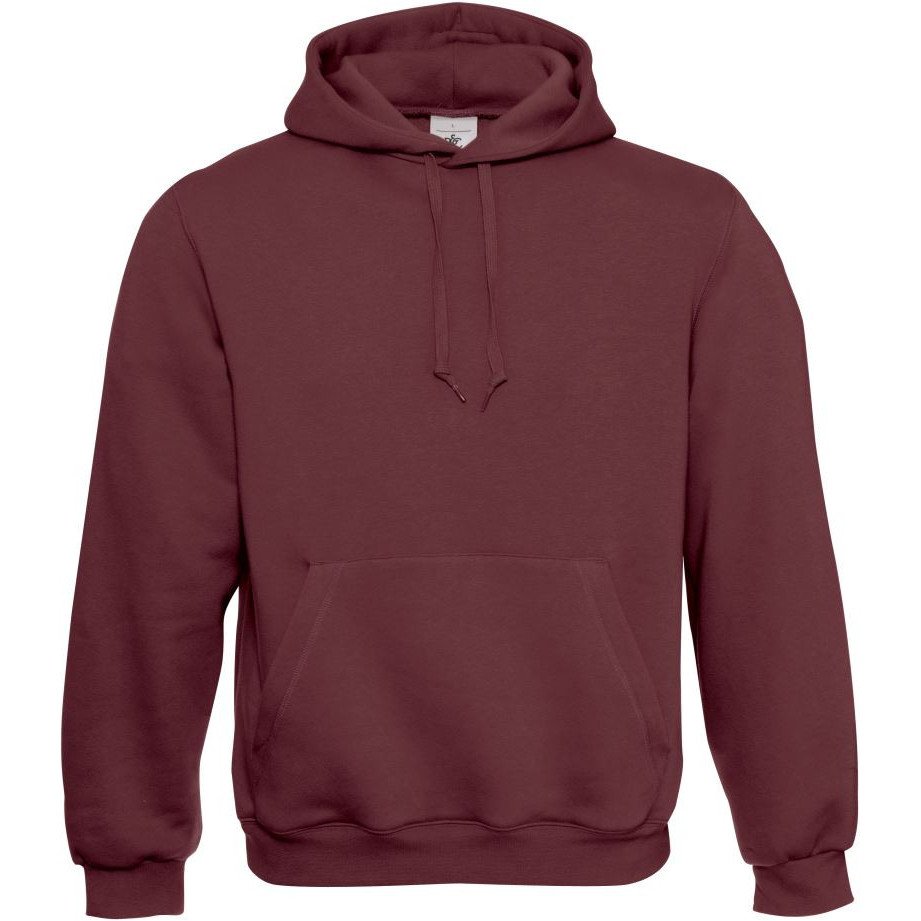 Pánská mikina B&C Hooded - vínová, XXL