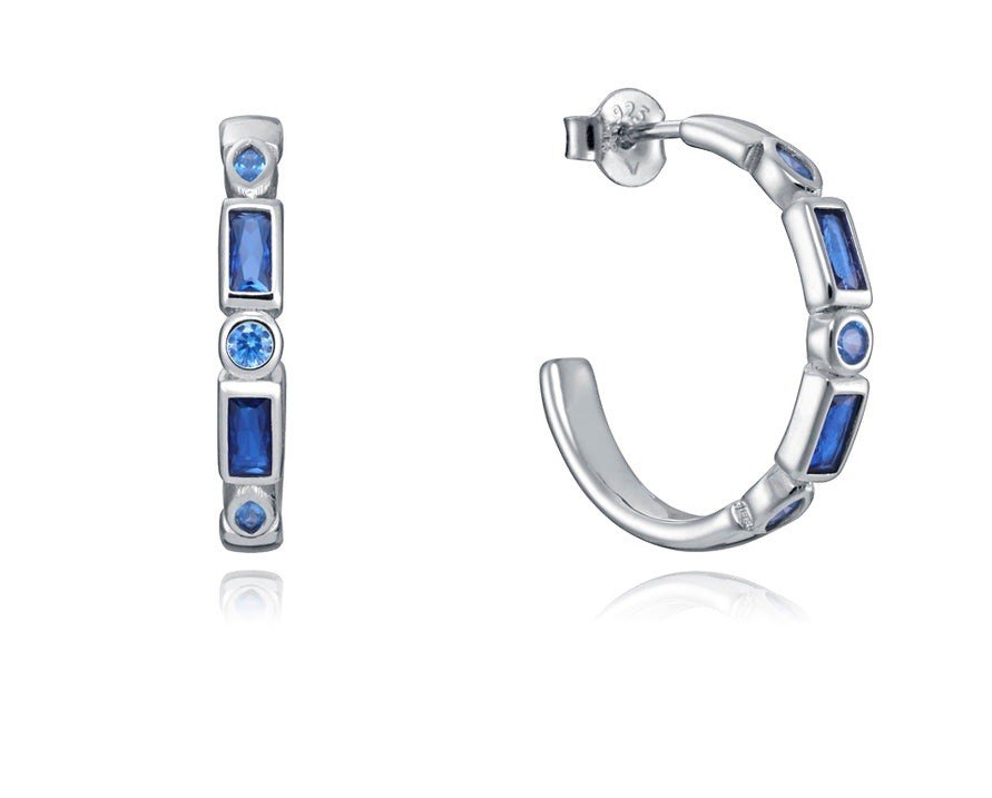 Viceroy Překrásné stříbrné náušnice s modrými zirkony Elegant 9121E000-33
