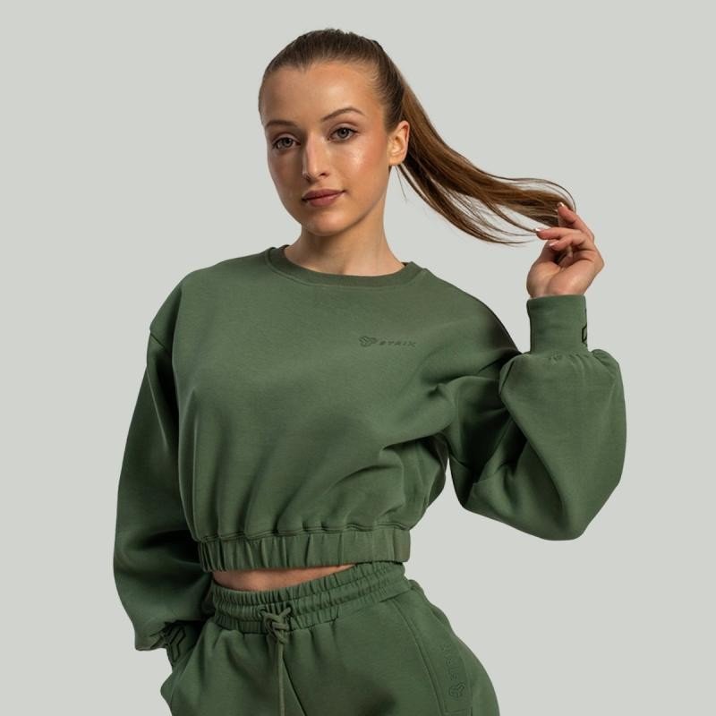 STRIX Dámská mikina Lunar Cropped Cedar Green