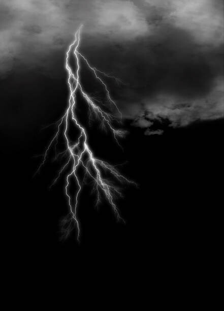 The-Vagabond Umělecká fotografie Lightning streaks on gloomy cloudy darkness, The-Vagabond, (30 x 40 cm)