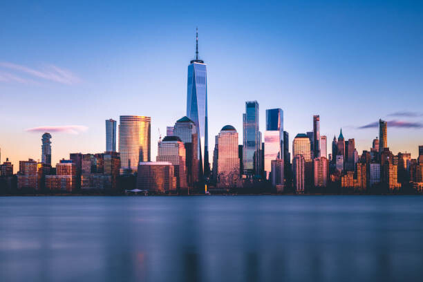 cmart7327 Umělecká fotografie Freedom Tower and Lower Manhattan from New Jersey, cmart7327, (40 x 26.7 cm)