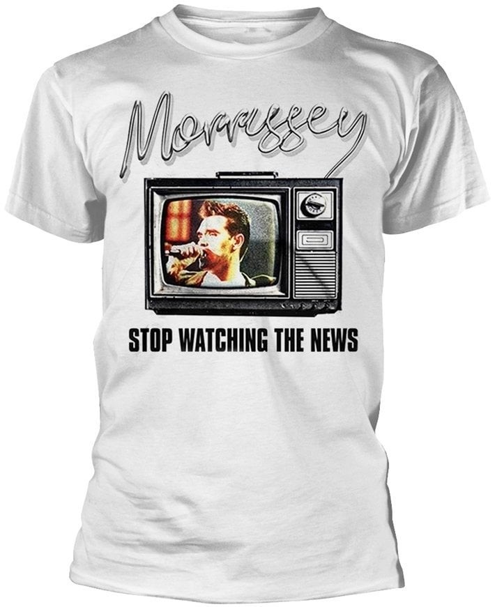 Morrissey Tričko Stop Watching The News White L