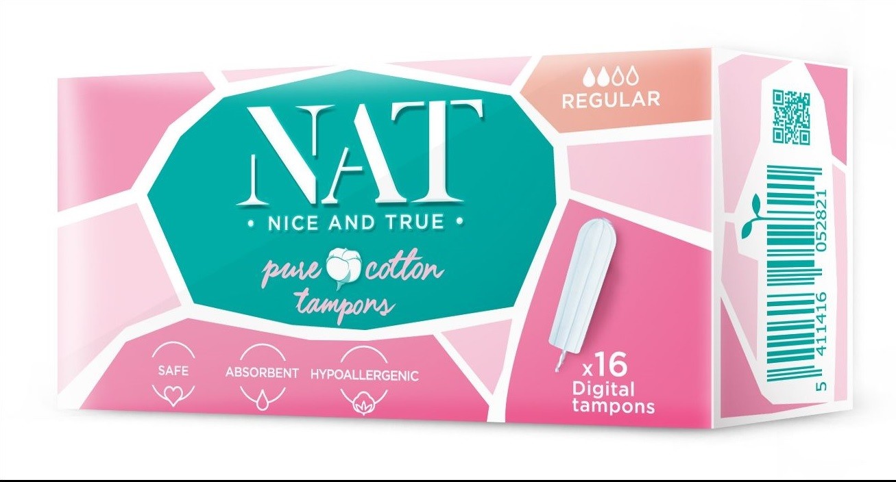 Nat Nice & True NAT Tampony z organické bavlny Regular 16 ks