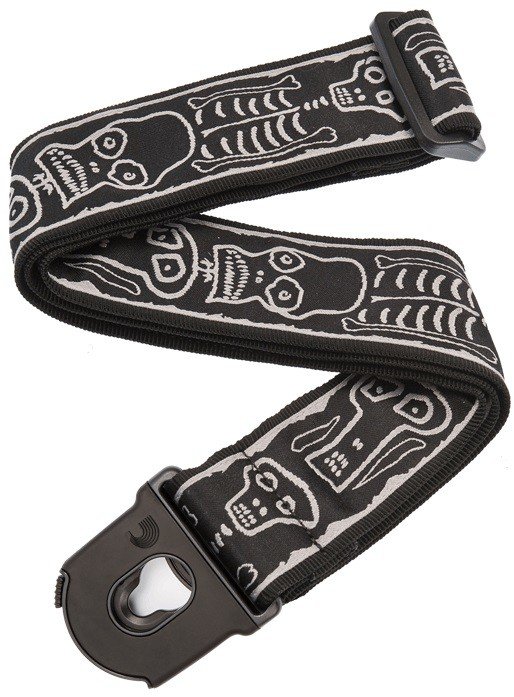 D'Addario Joe Satriani Planet Lock Guitar Strap Skull n' Bones