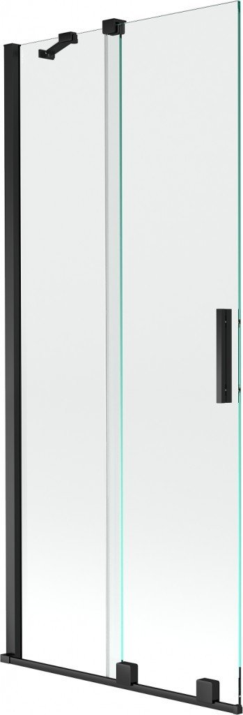 MEXEN/S Velar Dvoukřídlá posuvná vanové zástěna 80 x 150 cm, transparent, černá 896-080-000-01-70