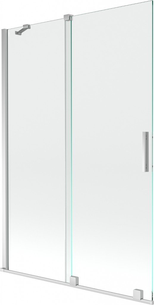 MEXEN/S Velar Dvoukřídlá posuvná vanové zástěna 120 x 150 cm, transparent, chrom 896-120-000-01-01