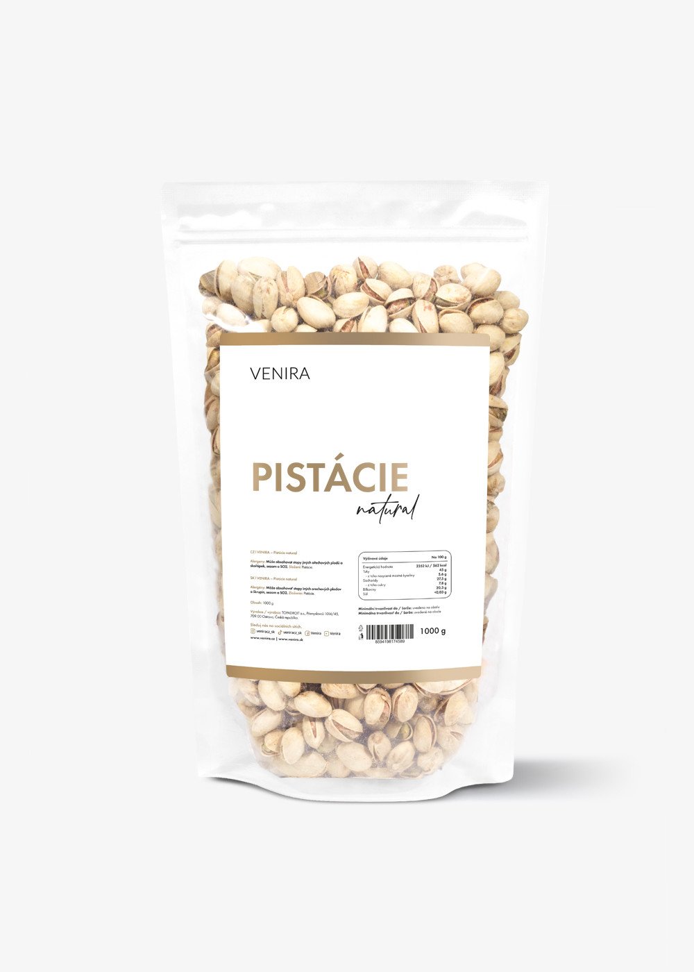 VENIRA pistácie natural, 1000 g