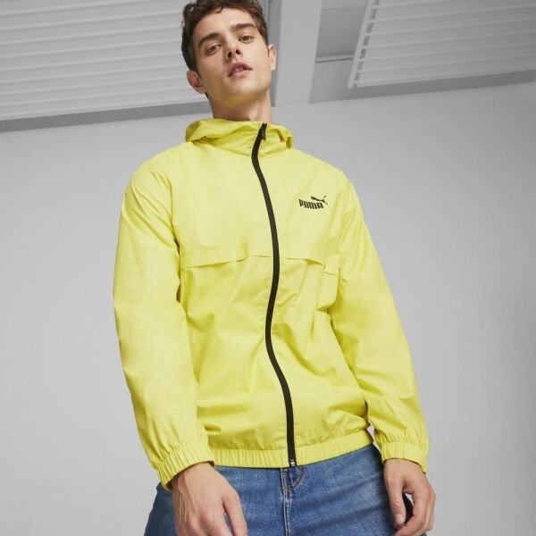 Puma ESSENTIALS SOLID WINDBREAKER JACKET Pánská bunda, žlutá, veľkosť L