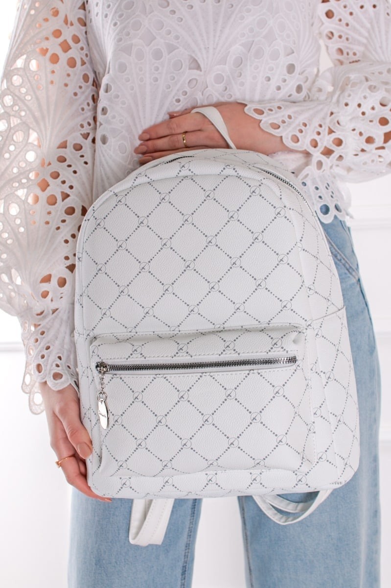 Bílý vzorovaný batoh Anastasia Classic 30111
