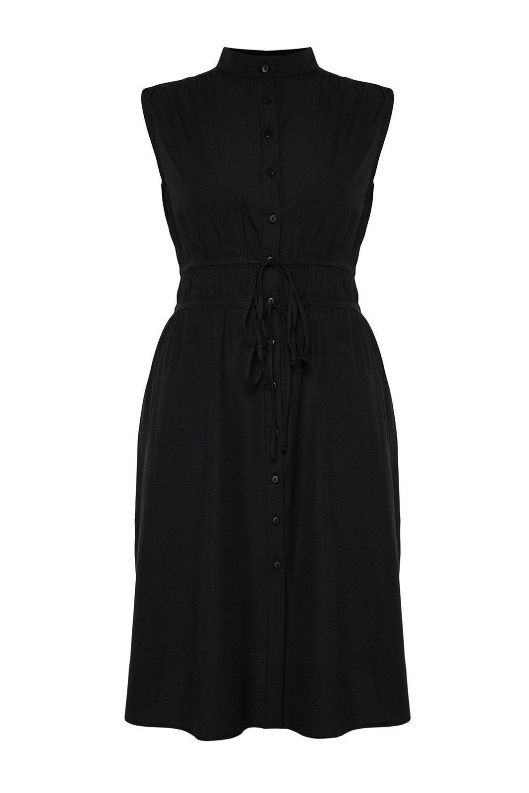 Trendyol Curve Black Woven Shirt Dress