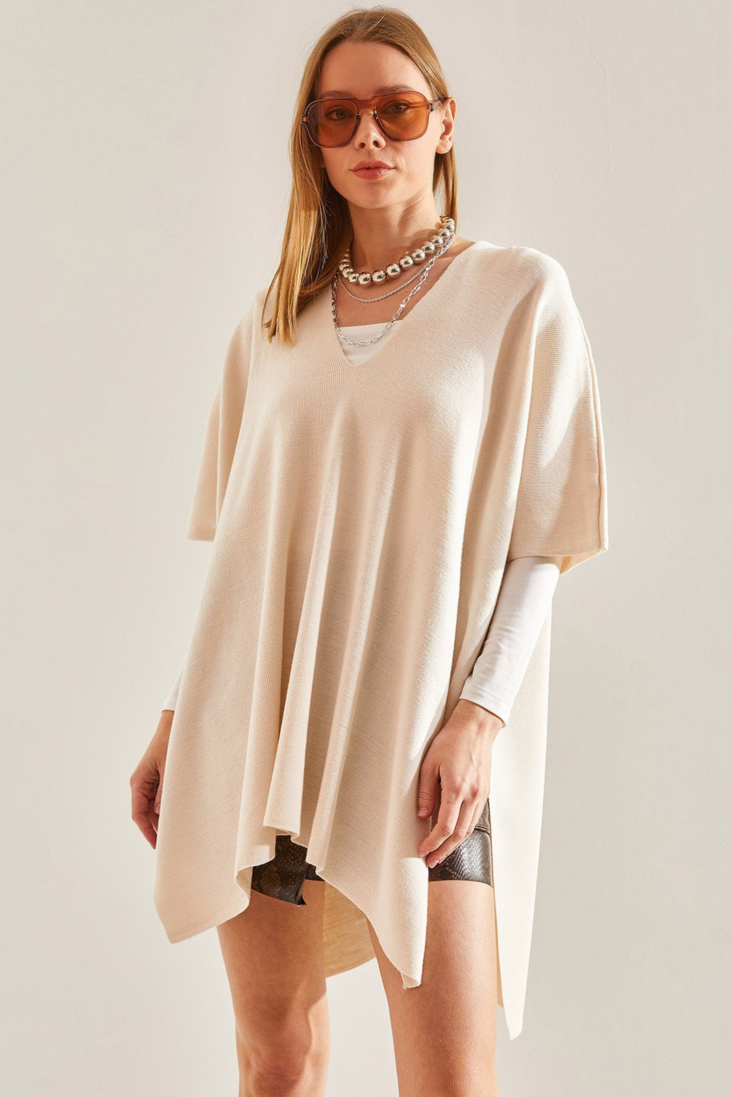 Bianco Lucci Women's Poncho Sweater